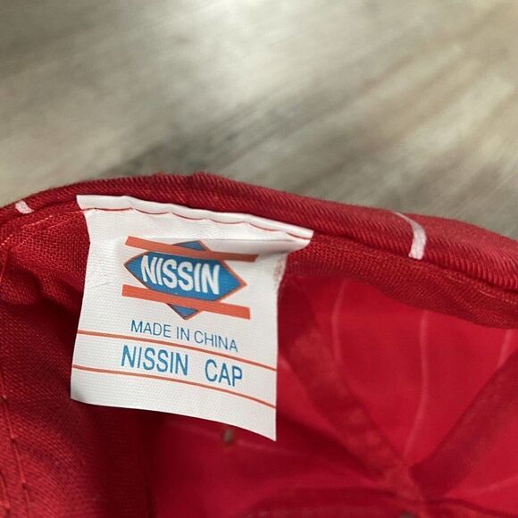 Vintage Nissin Cap Cola Cola Snapback Hat Soda Pop Red White Stripe Cap - Picture 4 of 8